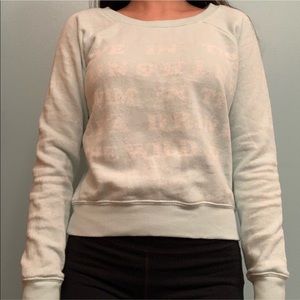 blue crewneck sweatshirt